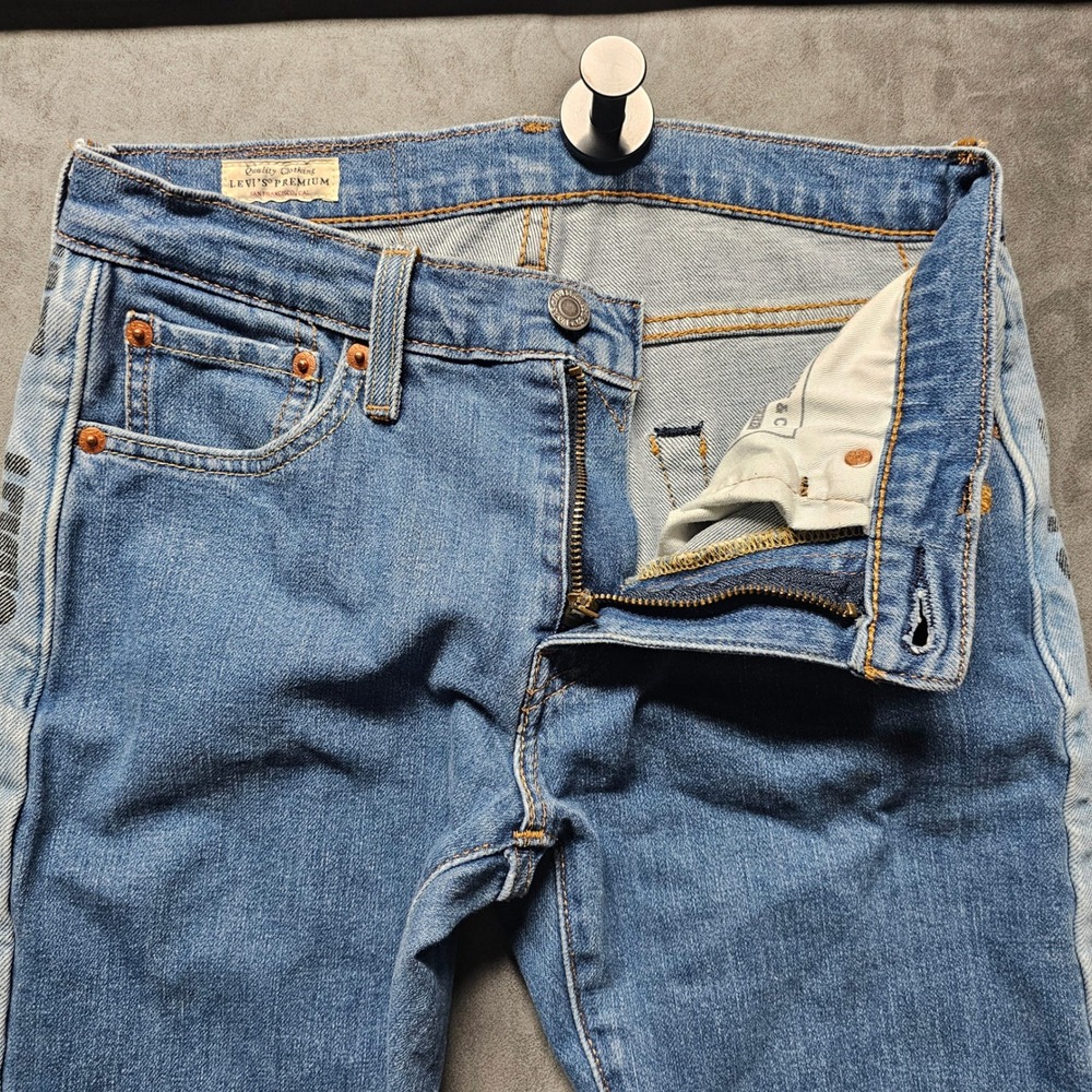 Levis‎ Premium Hi-Ball Jeans Womens 26 Blue Tapered Logo Side Stripe 59434-0000
